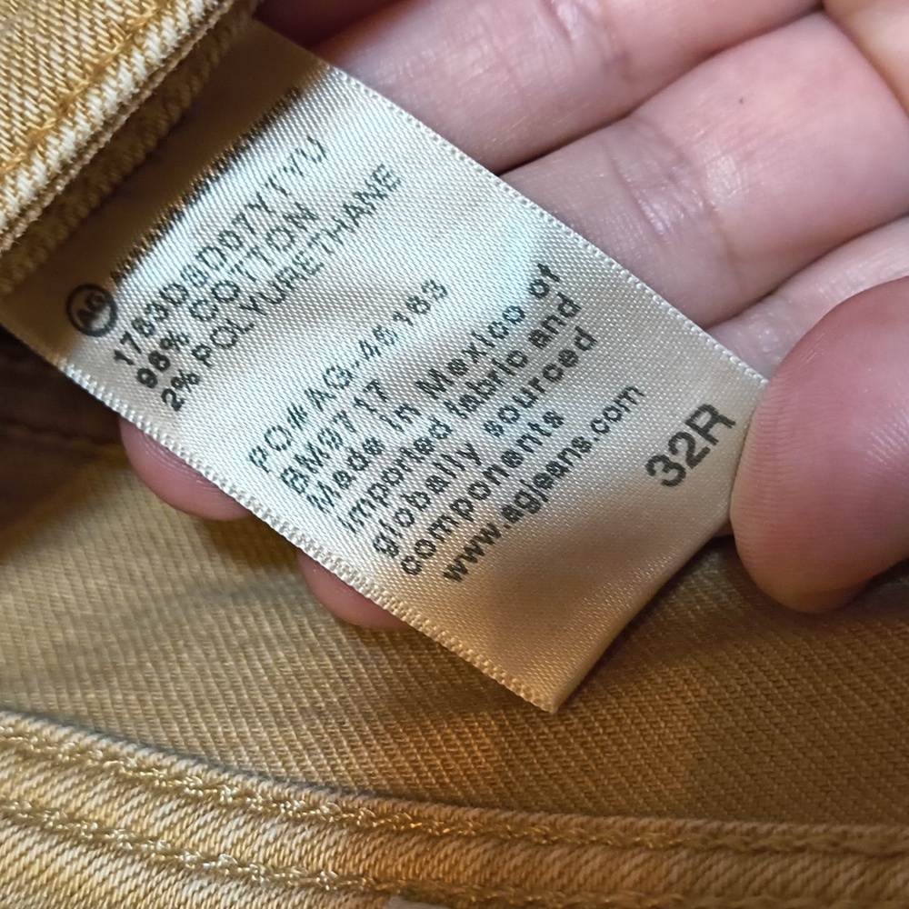 Men's AG Adriano Goldschmied Tellis Tan Beige Slim Jeans 32R - Picture 8 of 13